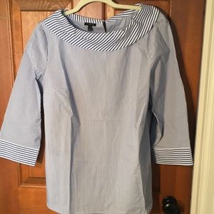 Talbots blue and white stripe blouse.  Sz large